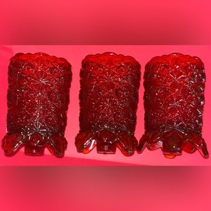 Red Amberina Candle Votives/Toothpick Holder